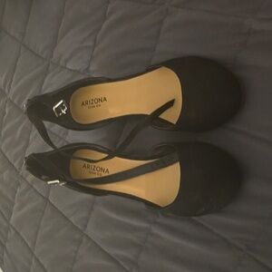 Arizona Suede Closed Toe Wedges